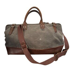 Billykirk Billy Kirk Carryall Doctor Bag Waxed Canvas Leather Olive Gray Large